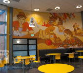 Naadloze wandprint, ROC Mondriaan, Eelco van den Berg, Blue Lemon
