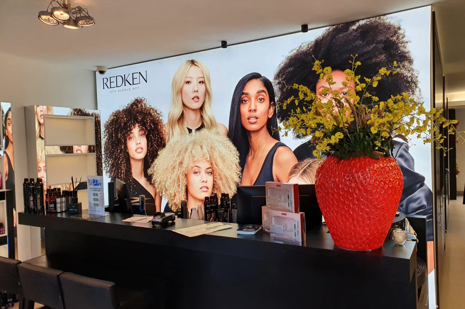 Verlichte fotowand restyling kapsalon