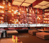 Raamfolie met print restaurant