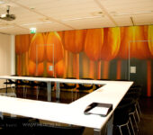 Wandbestickering systeemwand schuifwand tulpen