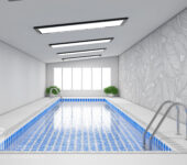 Pool sound wall absorbers baffle ceiling panel