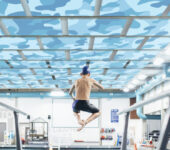 Pool sound wall absorbers baffle ceiling panel
