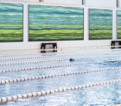 Pool sound wall absorbers baffle ceiling panel