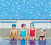 Pool sound wall absorbers baffle ceiling
