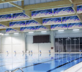 Pool sound wall absorbers baffle ceiling panel