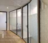 Etsglas folie op glaswanden