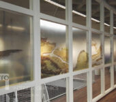 Full-colour Etsglas folie op glaswanden