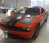Autobestickering matzwart Dodge