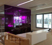 Transparant full-colour raamfolie bloem paars