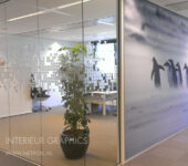 gesneden etsglas met textiel frame natuur