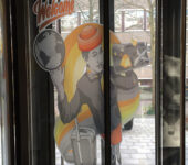 Geprinte Etsglas entreedeur school