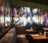 Transparant full-colour raamfolie restaurant natuur