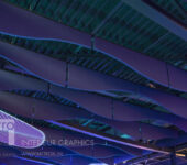 Pool sound wall absorbers baffle ceiling Sportiom den bosch 's-Hertogenbosch