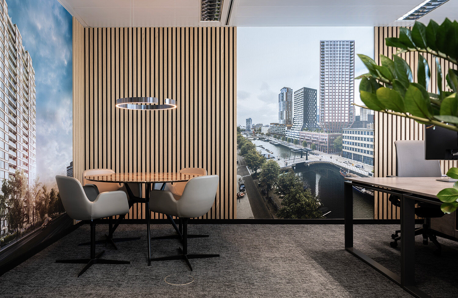 luxe kantoorruimte met wandvullende fotoprint MetroXL