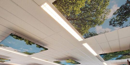 Verbetering akoestiek praktijklokaal met plafond panelen maatwerk MetroXL