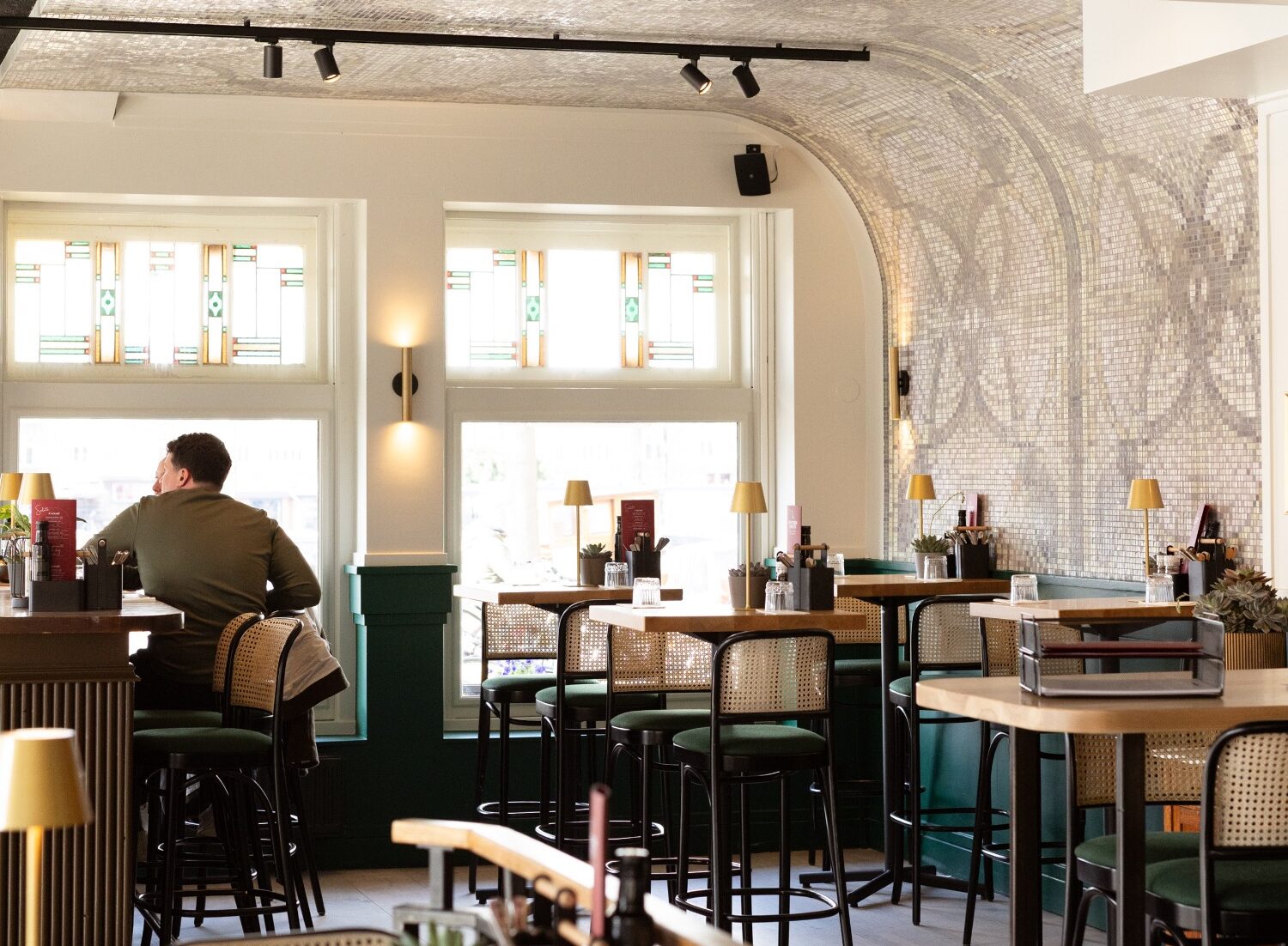 Mozawall mozaïek op wand en plafond Trattoria Boretti Amsterdam